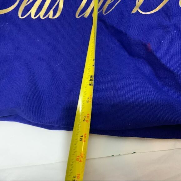 Trina Turk Large Canvas Tote Carryall Beach Bag "Seas the Day" Cobalt Blue NWT - Picture 11 of 12